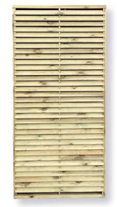 Houten schutting - Louvre - Grenen - Groen Geïmpregneerd - Recht - 90x180cm